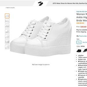 White wedged sneakers (create height under dress)!